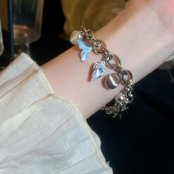 Alloy Marine Animal Geometric Style Electroplated Bracelet For Women