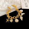 Alloy Marine Animal Geometric Style Electroplated Bracelet For Women