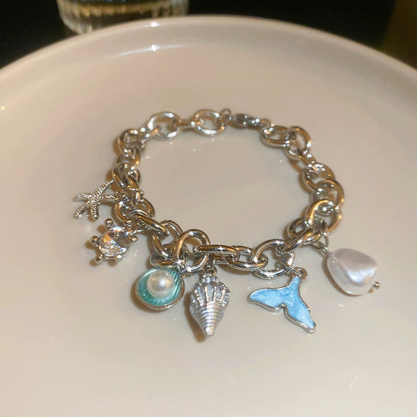 Alloy Marine Animal Geometric Style Electroplated Bracelet For Women