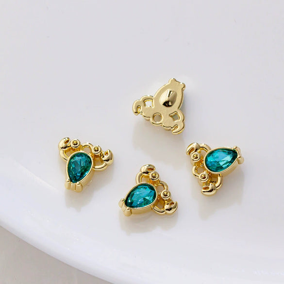 Alloy Marine Life Crab Lobster Zircon Pendant Electroplated Diy Jewelry Accessories