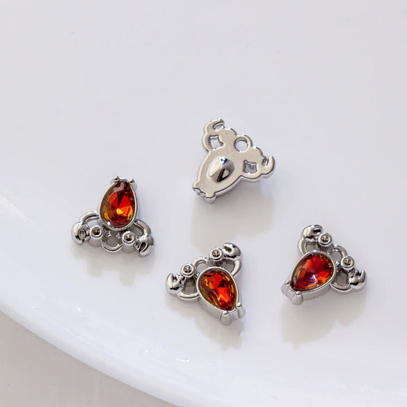 Alloy Marine Life Crab Lobster Zircon Pendant Electroplated Diy Jewelry Accessories