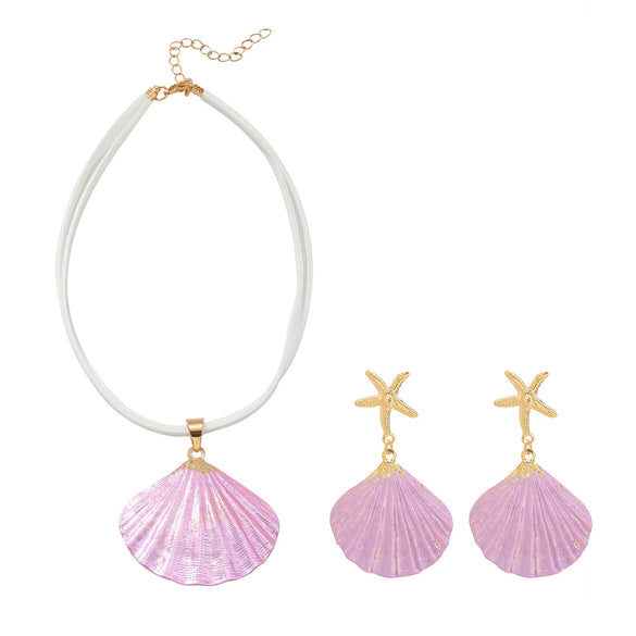 Alloy Marine Life Pattern Fashion Minimalist Women's Necklace Earrings Set With Electroplating