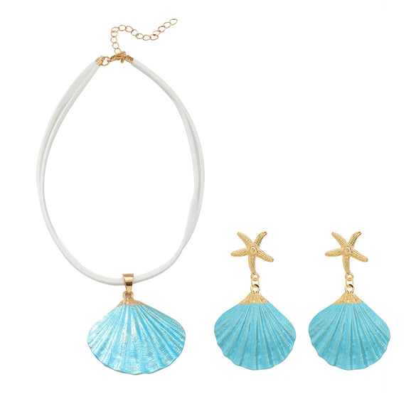 Alloy Marine Life Pattern Fashion Minimalist Women's Necklace Earrings Set With Electroplating