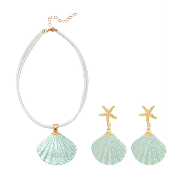 Alloy Marine Life Pattern Fashion Minimalist Women's Necklace Earrings Set With Electroplating