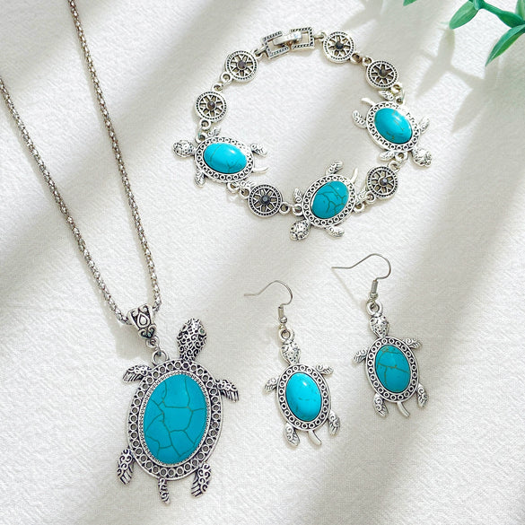 Alloy Marine Organisms Animals Style Electroplating Jewelry Set With Earrings Bracelet Necklace For Women