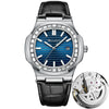 Alloy Mechanical Men's Square Watch With Diamondencrusted Nautilus Waterproof Luminous Calendar Mineral Reinforced Glass Mirror Stainless Steel Buckle Business Style