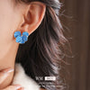 Alloy Medieval Vintage Flower Geometric Dripping Oil Earrings For Women