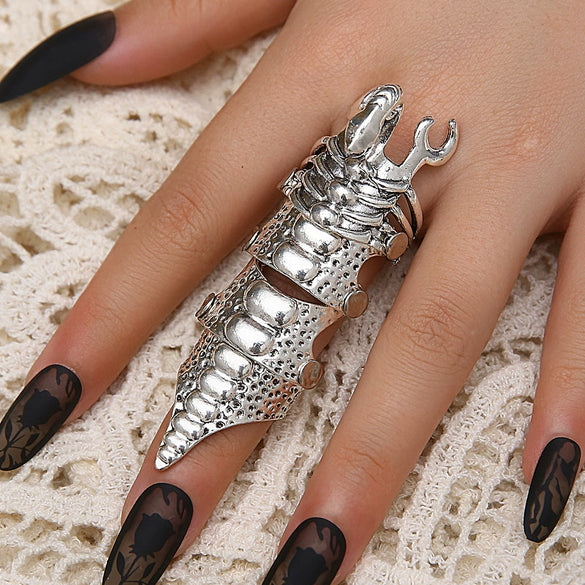 Alloy Men's And Women's Fashion Scorpion And Skull Knuckle Bendable Ring With Electroplating And Animal Zodiac Pattern