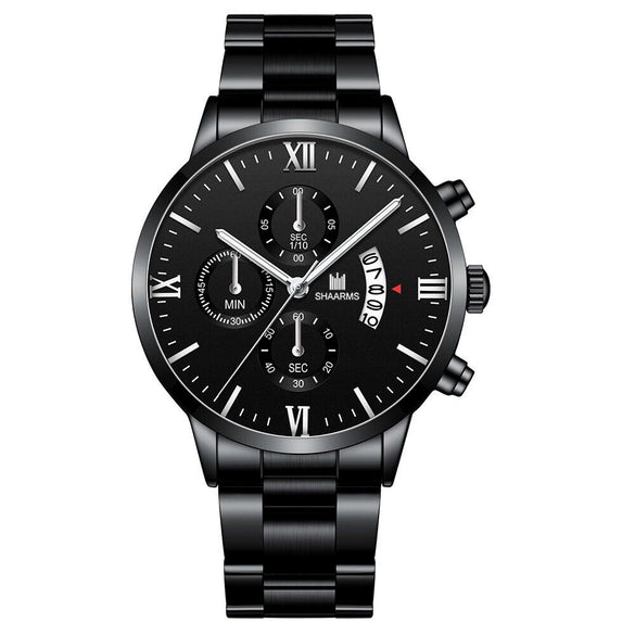 Alloy Men's Business Style Round Dial Quartz Watch