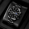 Alloy Men's Casual Quartz Watch With Round Dial And Steel Band