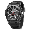 Alloy Men's Electronic Sports Watch Colorful Gradient Round Dial Stainless Steel Clasp Plexiglass Mirror Luminous Waterproof