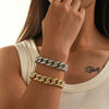 Alloy Men's Hiphop Rap Rock Punk Full Diamond Bracelet Jewelry With Electroplating