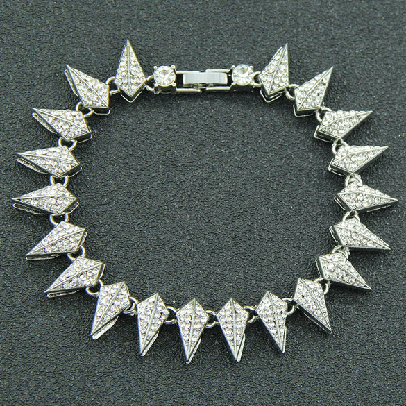 Alloy Men's Hiphop Style Geometric Diamond Stitching Bracelet Jewelry