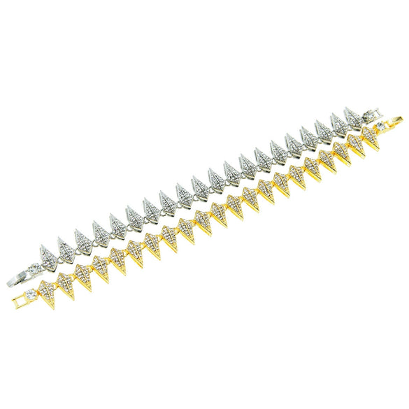 Alloy Men's Hiphop Style Geometric Diamond Stitching Bracelet Jewelry