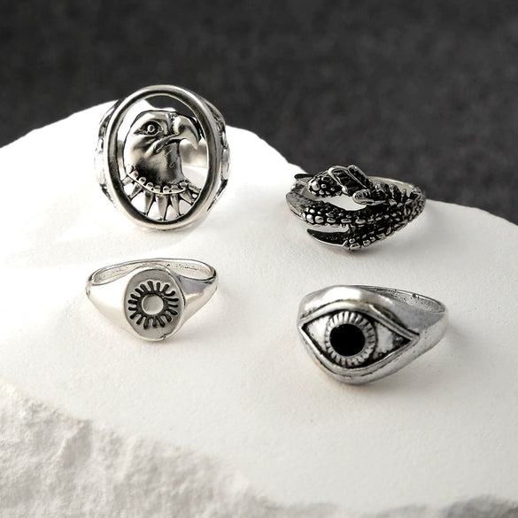 Alloy Men's Jewelry Retro Distressed Animals Zodiac Ring