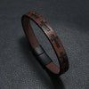 Alloy Men's Printed Cross Bracelet With Magnet Buckle And Stamping Process