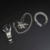 Alloy Men's Sport Quartz Watch With Eagle Pendant And Stainless Steel Buckle
