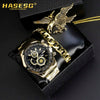 Alloy Men's Sport Quartz Watch With Eagle Pendant And Stainless Steel Buckle