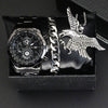 Alloy Men's Sport Quartz Watch With Eagle Pendant And Stainless Steel Buckle