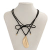 Alloy Metal Asymmetrical Geometric Water Drop Pendant Necklace With Electroplating And Flannel Chain