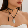 Alloy Metal Asymmetrical Geometric Water Drop Pendant Necklace With Electroplating And Flannel Chain
