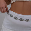 Alloy Metal Carved Geometric Waist Chain For Female