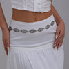 Alloy Metal Carved Geometric Waist Chain For Female