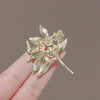 Alloy Metal Cat Flower Brooch For Women With Electroplating Design