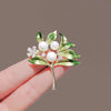 Alloy Metal Cat Flower Brooch For Women With Electroplating Design