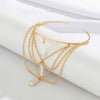 Alloy Metal Chain Imitation Pearl Arm Bracelet Starshaped Electroplated For Women