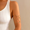 Alloy Metal Chain Imitation Pearl Arm Bracelet Starshaped Electroplated For Women