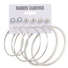 Alloy Metal Circle Chain Earrings Set Geometric Style Electroplated Stainless Steel Ear Needle