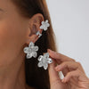 Alloy Metal Flower And Star Shape Ear Clip Set With Electroplating Technique