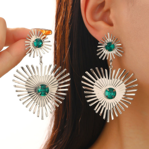Alloy Metal Geometric Style Electroplated Women's Earrings