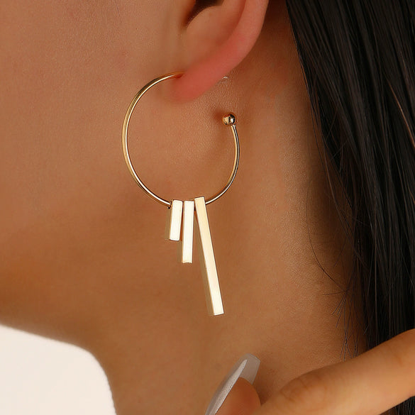 Alloy Metal Geometric Style Electroplated Women's Earrings
