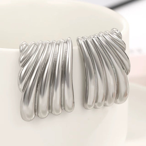 Alloy Metal Geometric Style Electroplated Women's Earrings