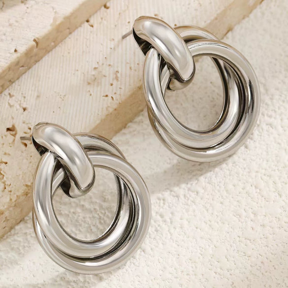 Alloy Metal Geometric Style Electroplated Women's Earrings
