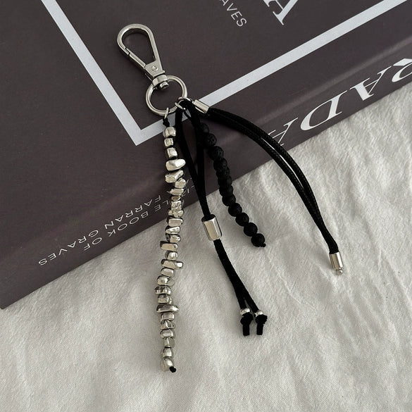 Alloy Metal Love Pendant Keychain With Cross Crown Roman Numerals Pattern Electroplated