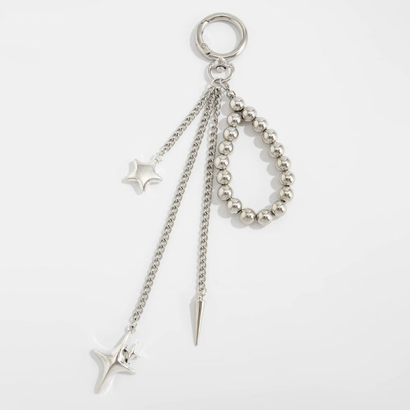 Alloy Metal Love Pendant Keychain With Cross Crown Roman Numerals Pattern Electroplated