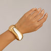 Alloy Metal Thread Spring Open Bracelet With Knocking Pattern And Electroplating