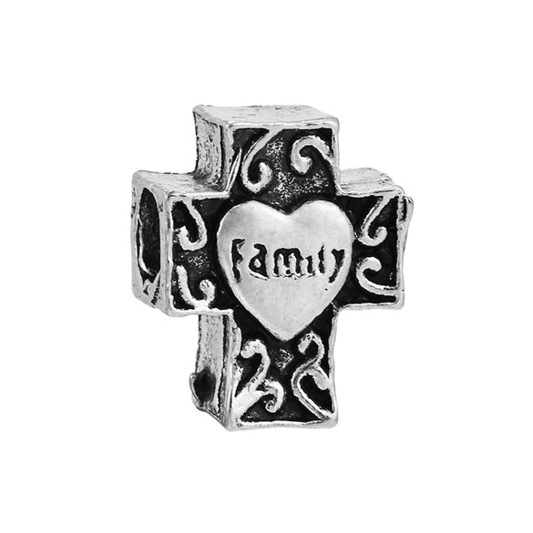 Alloy Metal Totem Pattern Rabbit Star Hollow Love Diy Loosely Beaded Bracelet With Electroplating Treatment