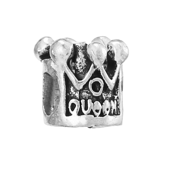 Alloy Metal Totem Pattern Round Beads Electroplated Crown Bracelet Jewelry Accessories