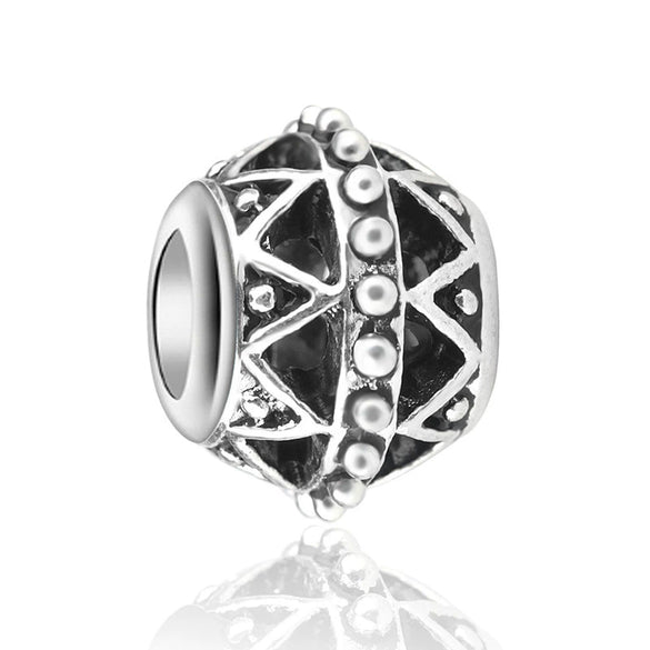Alloy Metal Totem Pattern Round Beads Electroplated Crown Bracelet Jewelry Accessories
