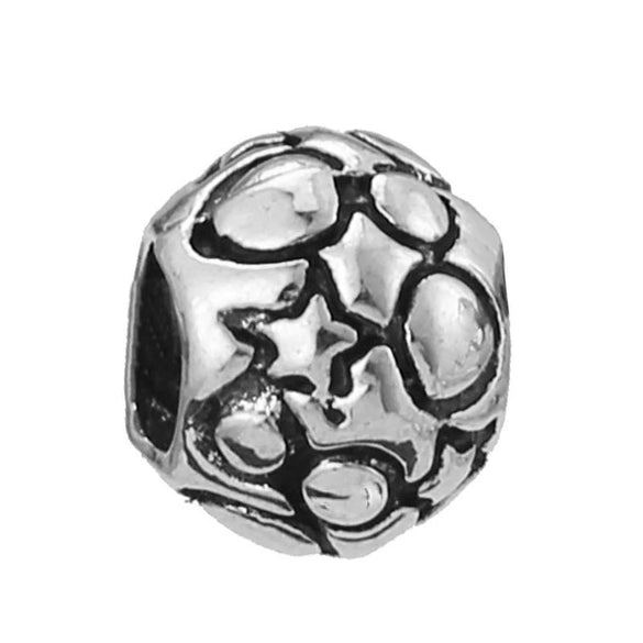 Alloy Metal Totem Pattern Round Beads Electroplated Crown Bracelet Jewelry Accessories