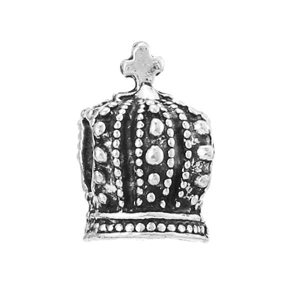 Alloy Metal Totem Pattern Round Beads Electroplated Crown Bracelet Jewelry Accessories