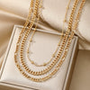 Alloy Metal Women's Multilayered Twist Chain Snake Bone Necklace With Geometric Pattern And Electroplating