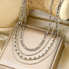 Alloy Metal Women's Multilayered Twist Chain Snake Bone Necklace With Geometric Pattern And Electroplating