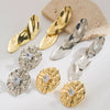 Alloy Metallic Disc Diamond Geometric Long Pendant Earrings Electroplated For Women