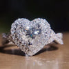 Alloy Micro Inlaid Heart Shaped Zircon Ring Electroplated Minimalist Geometric Women's Engagement Jewelry