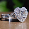 Alloy Micro Inlaid Heart Shaped Zircon Ring Electroplated Minimalist Geometric Women's Engagement Jewelry